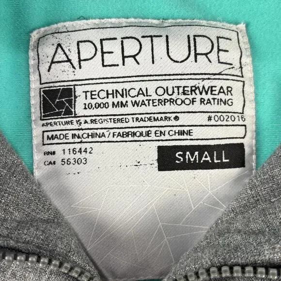 Aperture Jacket 10000 mm Waterproof Ski Snowboard Hooded Coat Gray Size S - Picture 2 of 7
